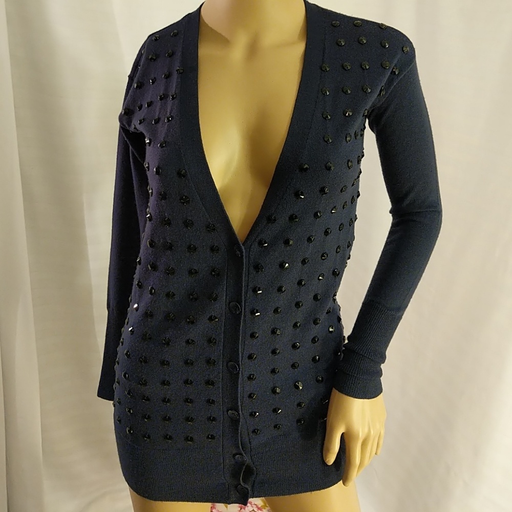 J. Crew Knit Sequin Button Up Duster Cardigan Xs - image 2